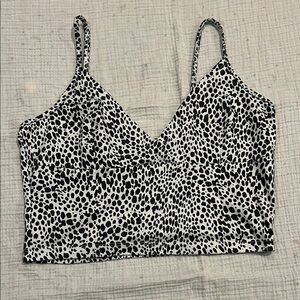 Black and White Fitted Crop Camisole
